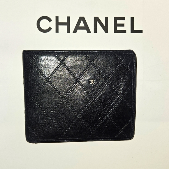 CHANEL Quilted Black Leather Wallet - Picture 1 of 3